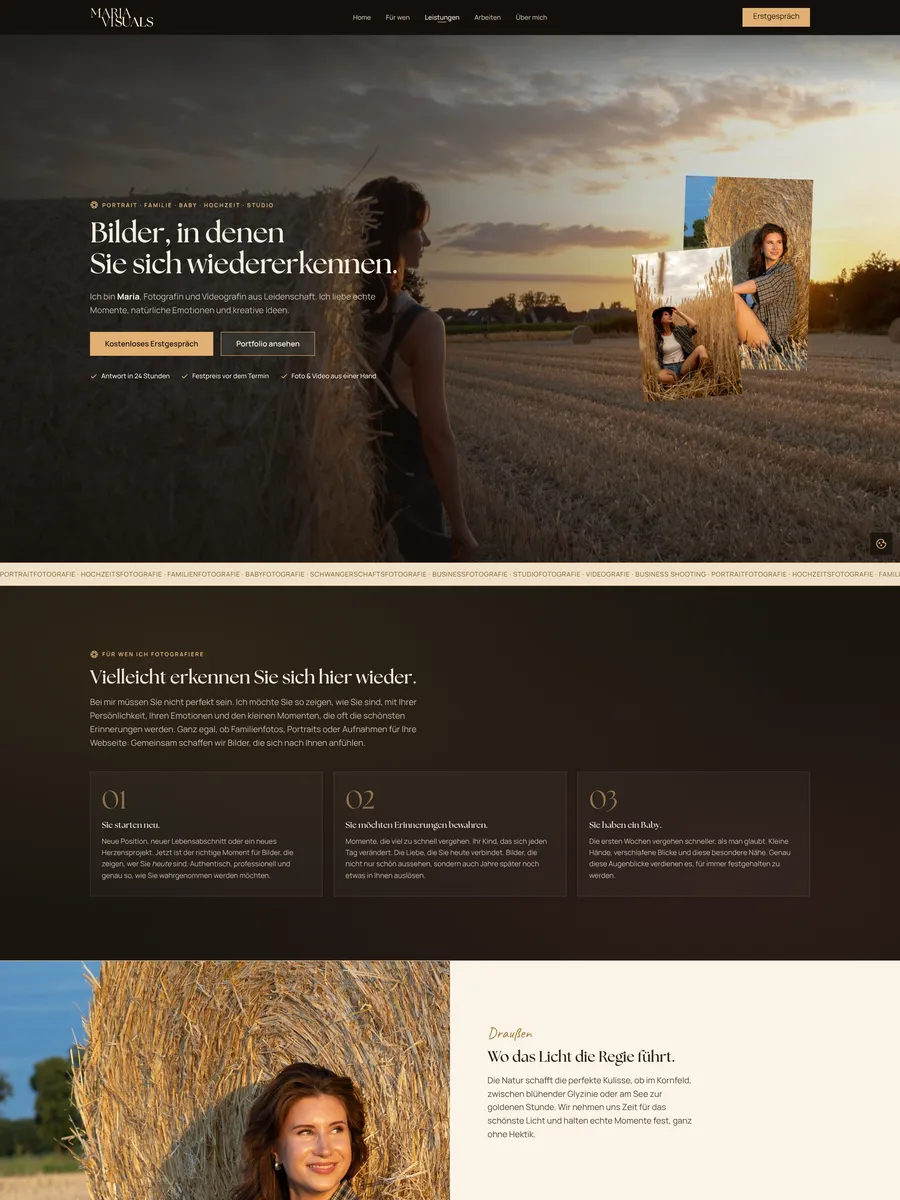 Startseite von Maria Visuals