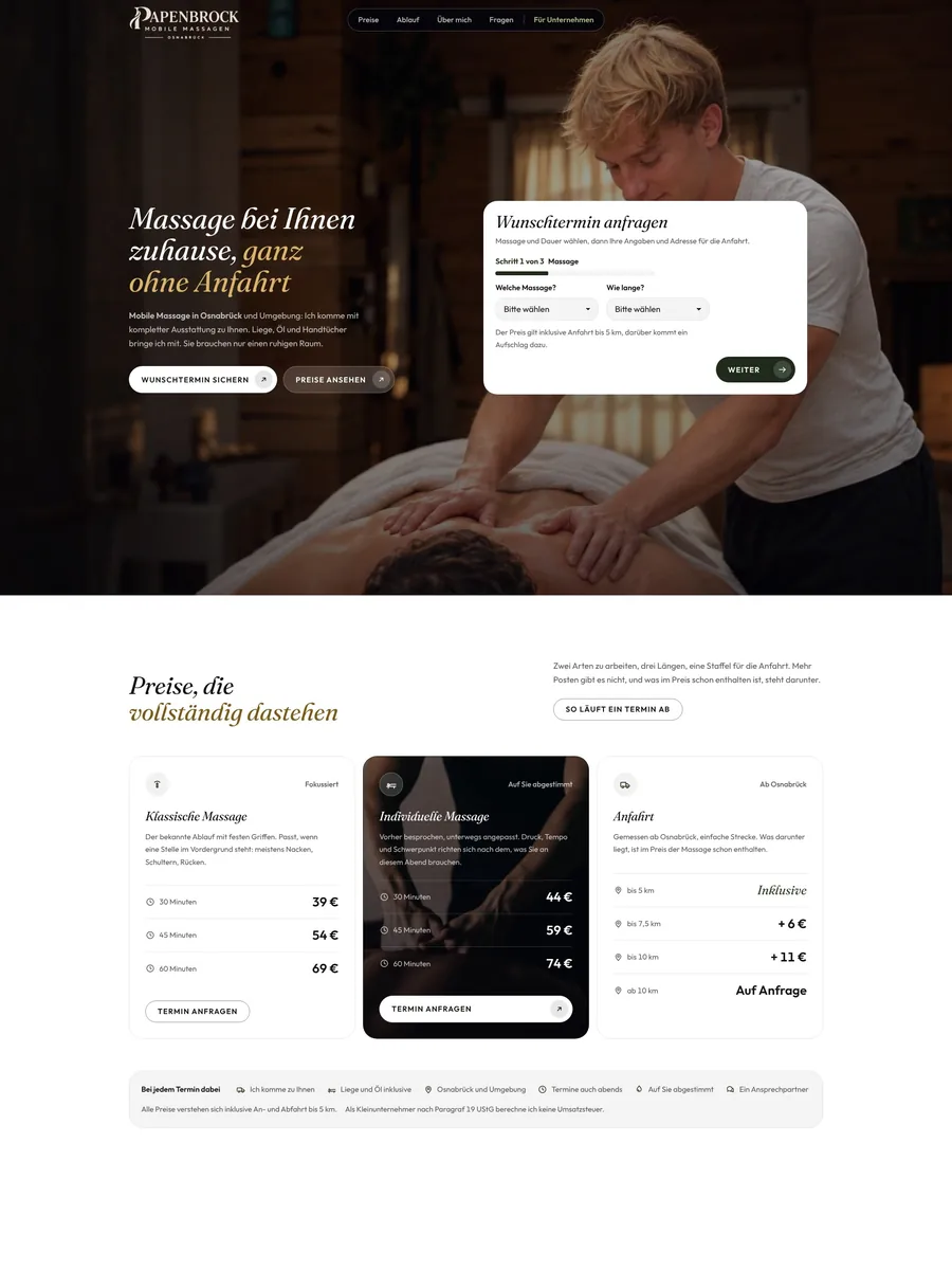 Startseite von Papenbrock Mobile Massage